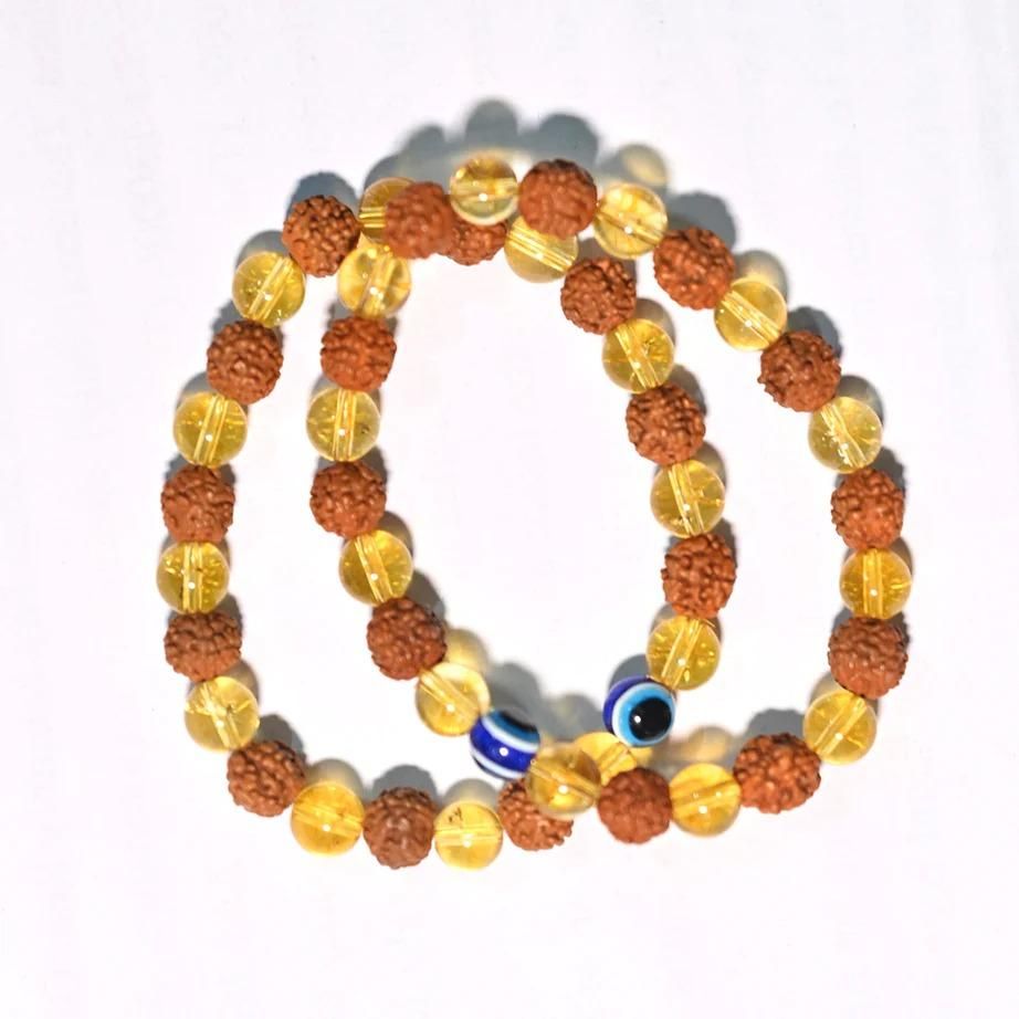 Rudraksha & Citrine Bracelet | The Key to Success & Happiness | BUY 1 GET 1 FREE