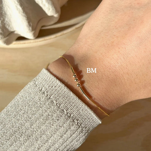 18K Morse Code Initial Bracelet