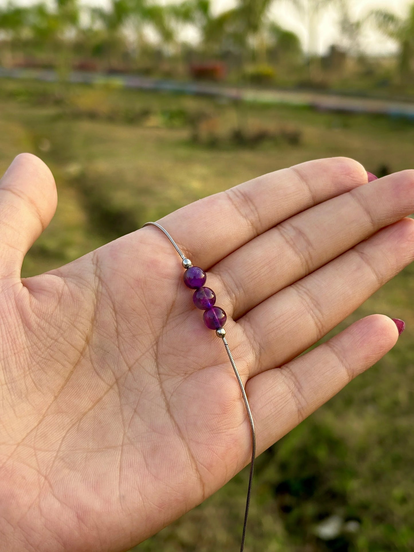 Elegance Amethyst:Anklet for Calm, Balance, and Stress Relief