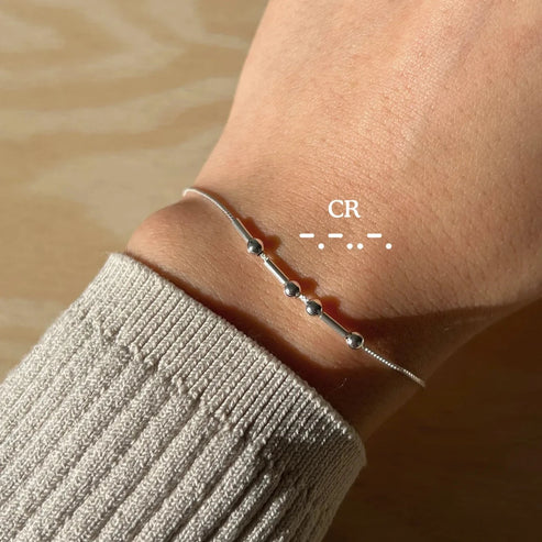 18K Morse Code Initial Bracelet